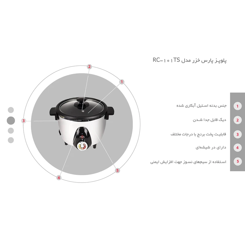 پلوپز پارس خزر سفید RC-101TSW