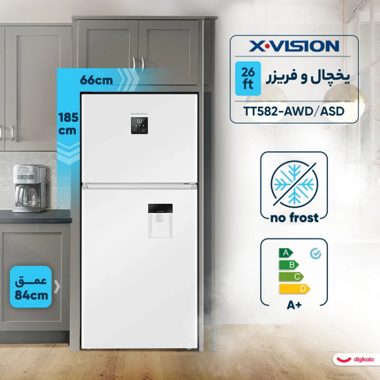 یخچال و فریزر 26 فوت ایکس ویژن مدل TT582-AWD/ASD