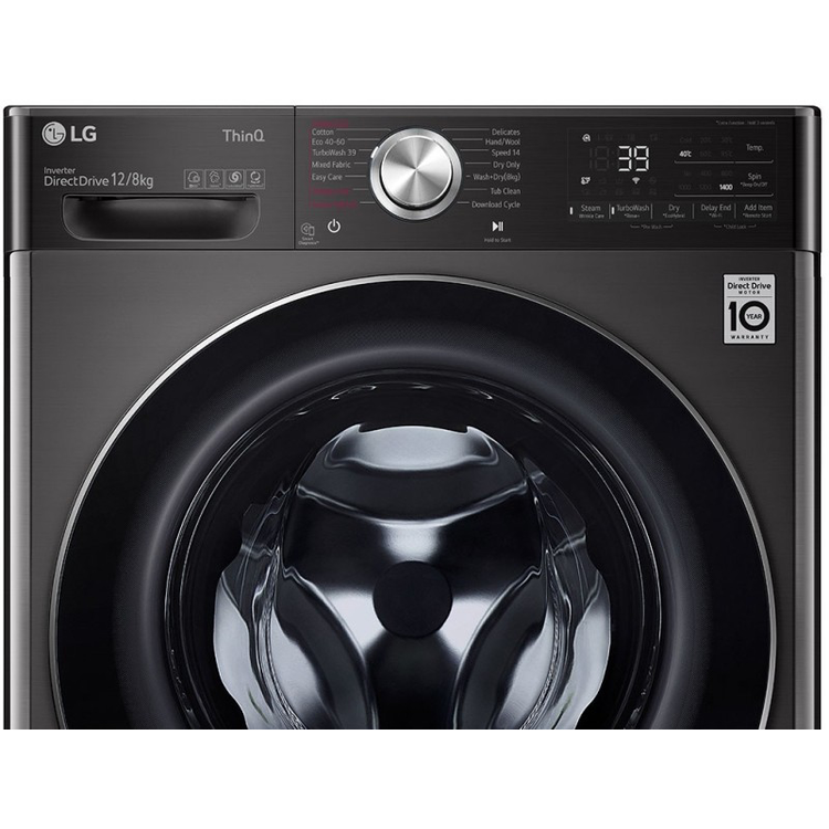 ماشین لباسشویی 12 کیلویی و خشک کن 8 کیلویی ال جی مدل WDV1260BRP رنگ مشکی