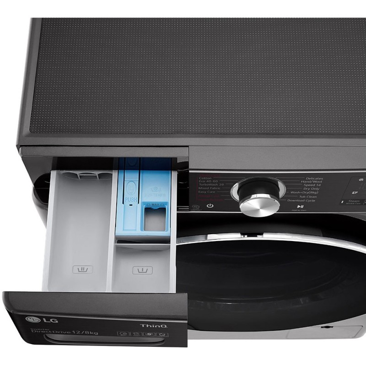 ماشین لباسشویی 12 کیلویی و خشک کن 8 کیلویی ال جی مدل WDV1260BRP رنگ مشکی