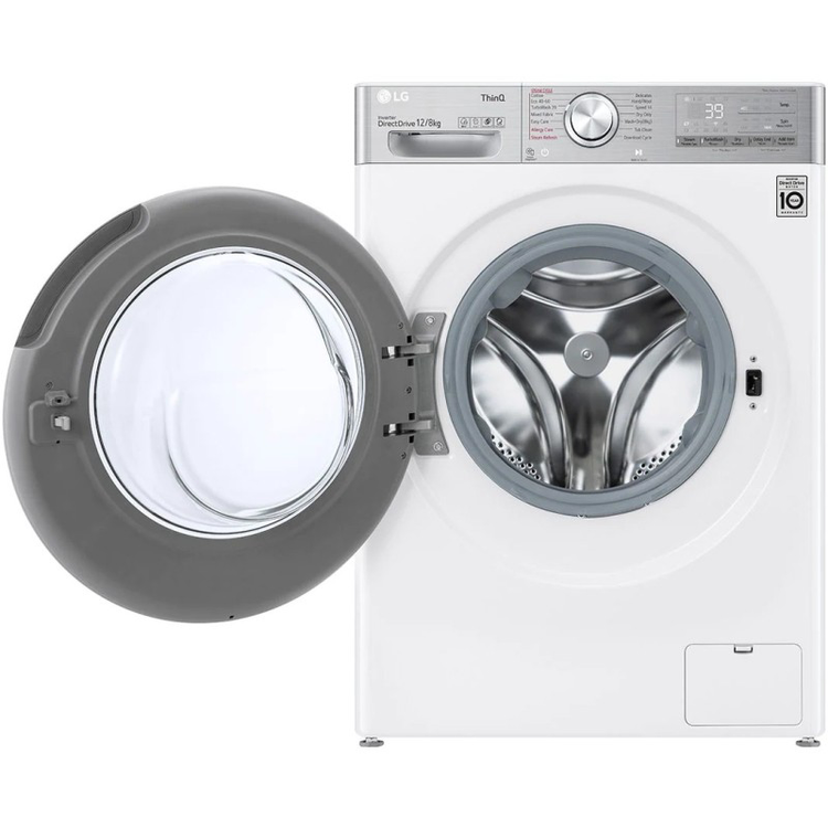 ماشین لباسشویی 12 کیلویی و خشک کن 8 کیلویی ال جی مدل WDV1260WRP رنگ سفید