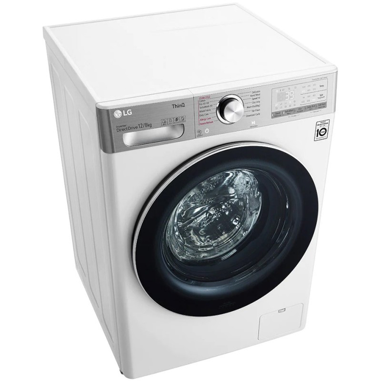 ماشین لباسشویی 12 کیلویی و خشک کن 8 کیلویی ال جی مدل WDV1260WRP رنگ سفید
