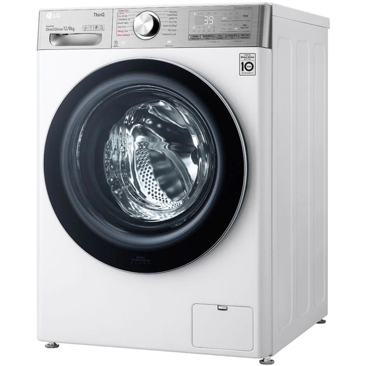 ماشین لباسشویی 12 کیلویی و خشک کن 8 کیلویی ال جی مدل WDV1260WRP رنگ سفید