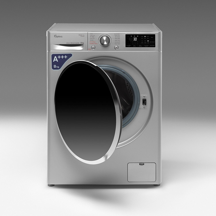 ماشین لباسشویی 8 کیلویی جی پلاس مدل GWM-M880 سفید و سیلور