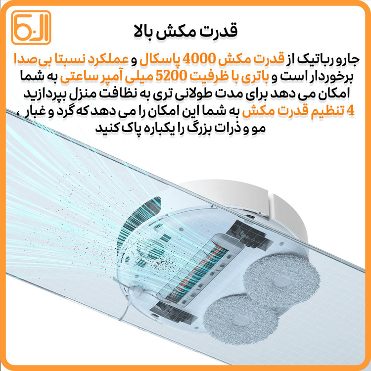 جارو برقی رباتیک شیائومی مدل S10 Plus