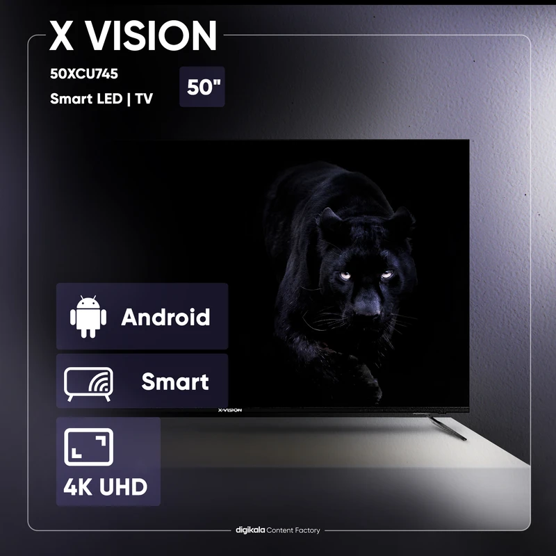 تلویزیون ایکس ویژن XCU745 سایز ۵۰ اینچ Ultra HD 4K LED