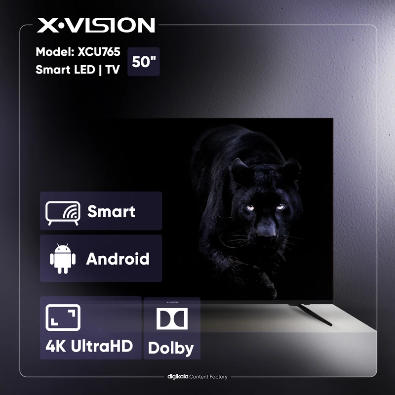 تلویزیون ایکس ویژن XCU765 سایز ۵۰ اینچ Ultra HD 4K LED