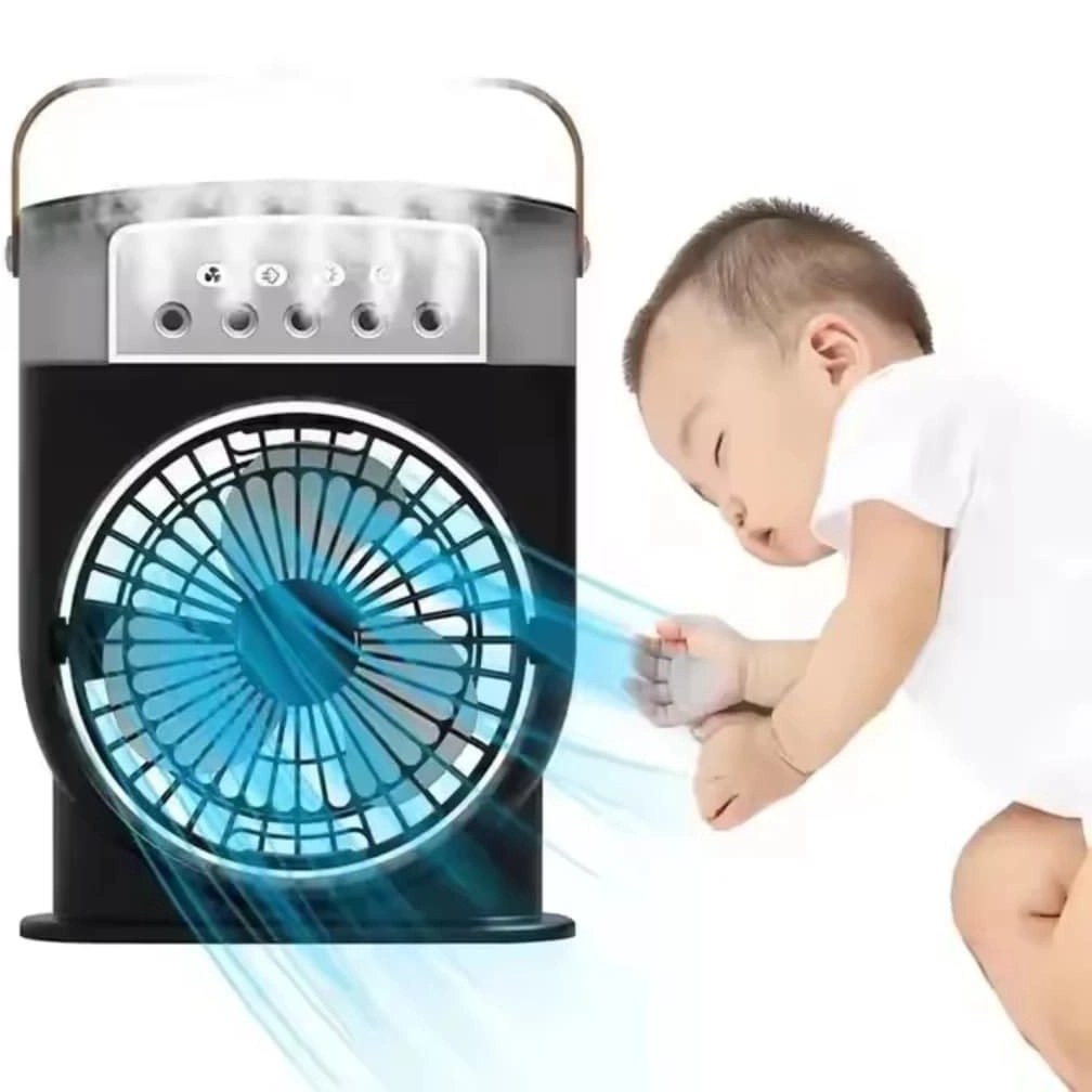 پنکه مه پاش رومیزی شارژی تک فن (Mini Portable Cooling Fan)