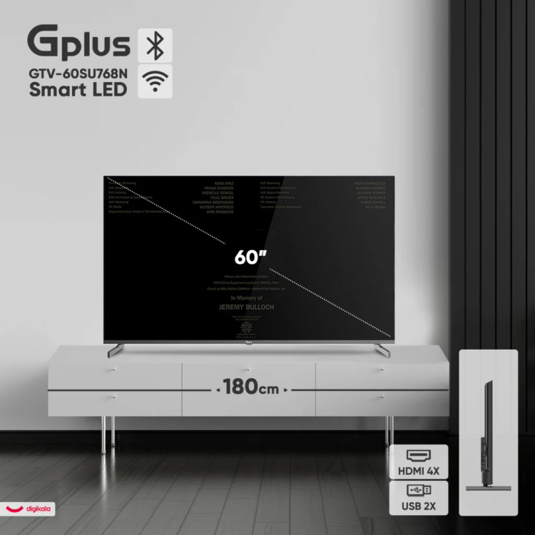 تلویزیون 60 اینچ ال ای دی هوشمند جی پلاس مدل GTV-60SU788NP