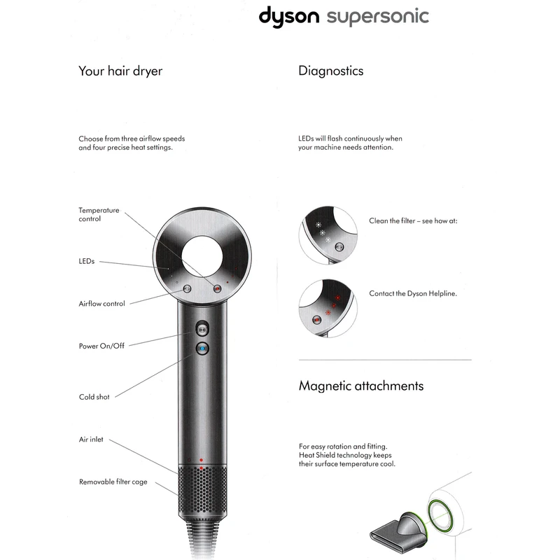 سشوار حرفهای 1600 وات دایسون مدل HD07 Supersonic
