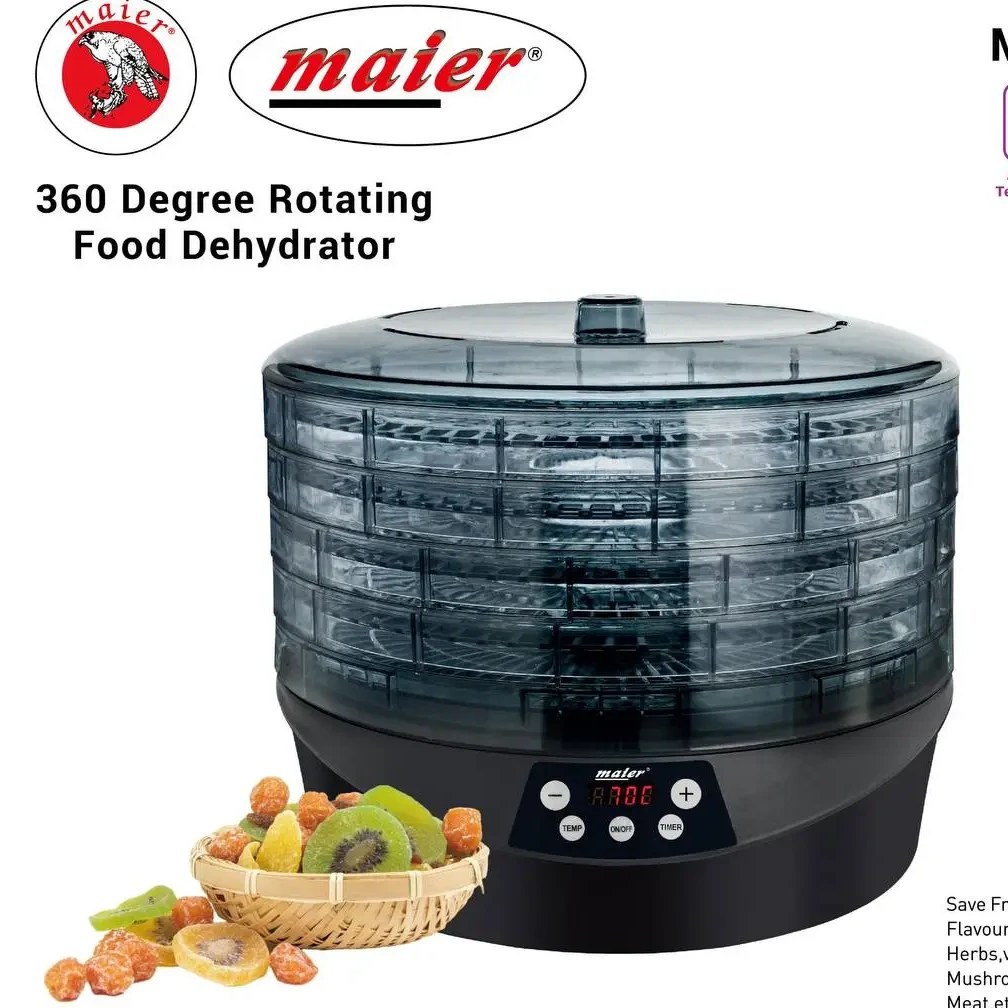 میوه خشک کن مایر مدل MR7980 چرخشی دیجیتال ۵ طبقه