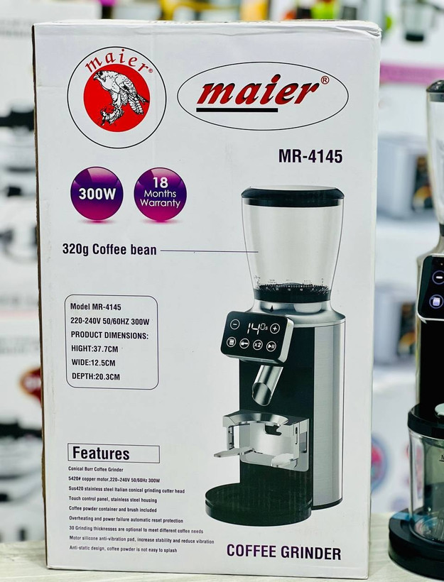 آسیاب قهوه مایر مدل MR-4145 با صفحه نمایش لمسی و توان ۳۰۰ وات