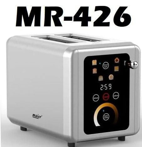 توستر نان مایر مدل MR-426 با بدنه استیل و دکمه لمسی