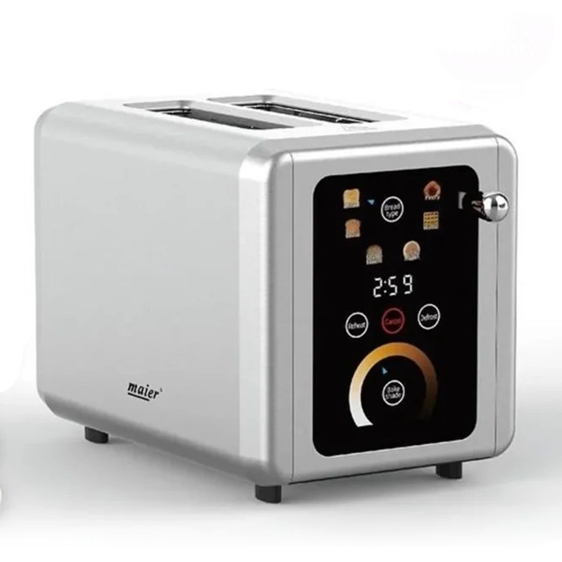 توستر نان مایر مدل MR-426 با بدنه استیل و دکمه لمسی