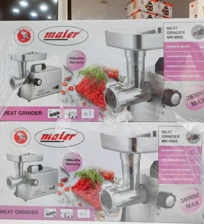 چرخ گوشت مایر مدل MR9095 با قابلیت معکوس و بدنه استیل ضد زنگ