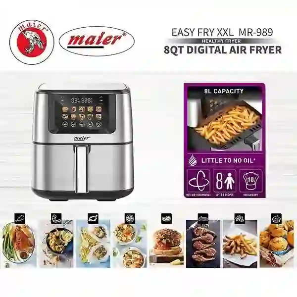 سرخ کن بدون روغن مایر 989 ظرفیت ۸ لیتر