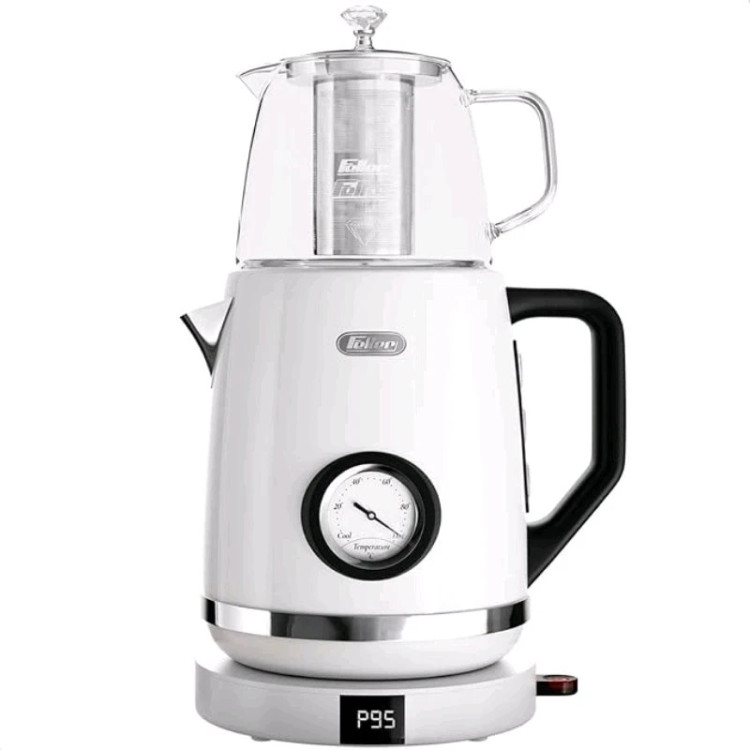 چای ساز فلر مدل TS290 با ظرفیت کتری 1.7 لیتر و قوری شیشهای 1 لیتر