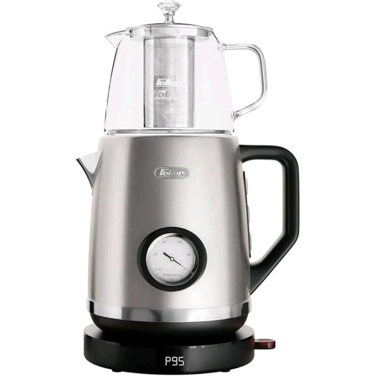 چای ساز فلر مدل TS290 با ظرفیت کتری 1.7 لیتر و قوری شیشهای 1 لیتر