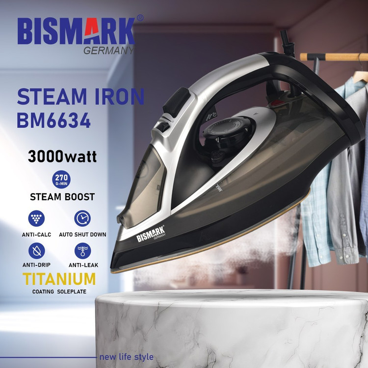 اتو بخار بیسمارک مدل BM6634 ظرفیت ۰.۳۵ لیتر