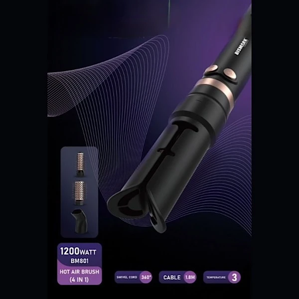 سشوار برسدار چرخشی 1200 وات بیسمارک مدل BM801