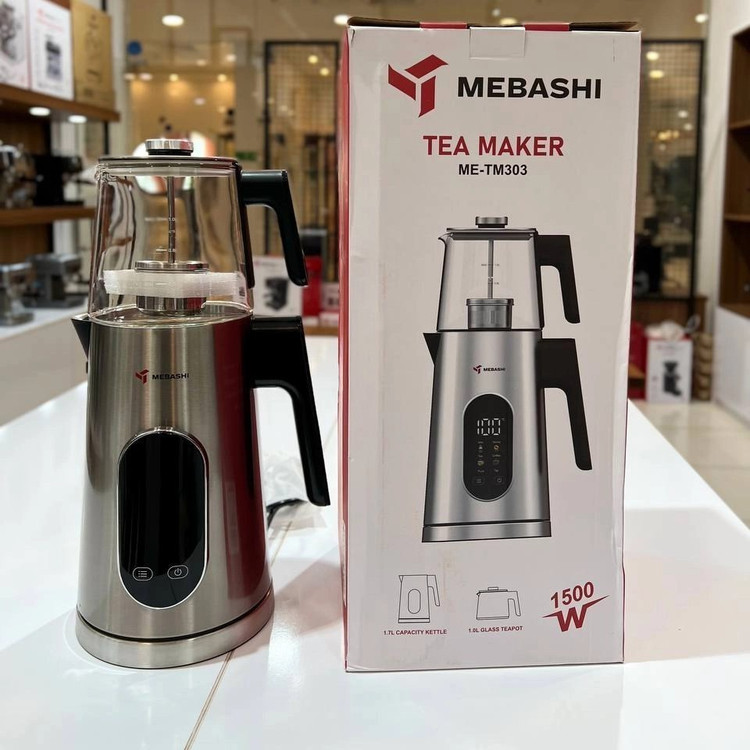 چای ساز مباشی مدل ME-TM303 ظرفیت کتری ۱.۷ لیتر با کتری استیل ضد زنگ