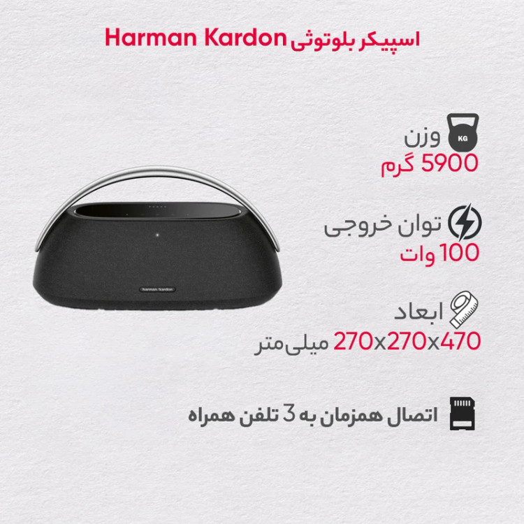 اسپیکر بلوتوثی قابل حمل هارمن کاردن مدل Go+Play 3