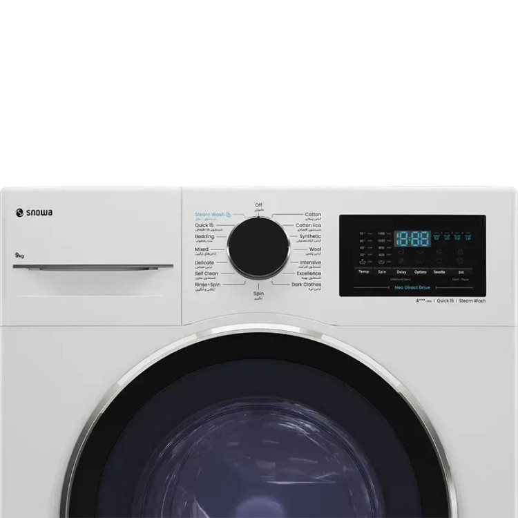 ماشین لباسشویی اسنوا مدل SNW-9010W و SNW-9010S ظرفیت 9 کیلوگرم موتور Direct Drive